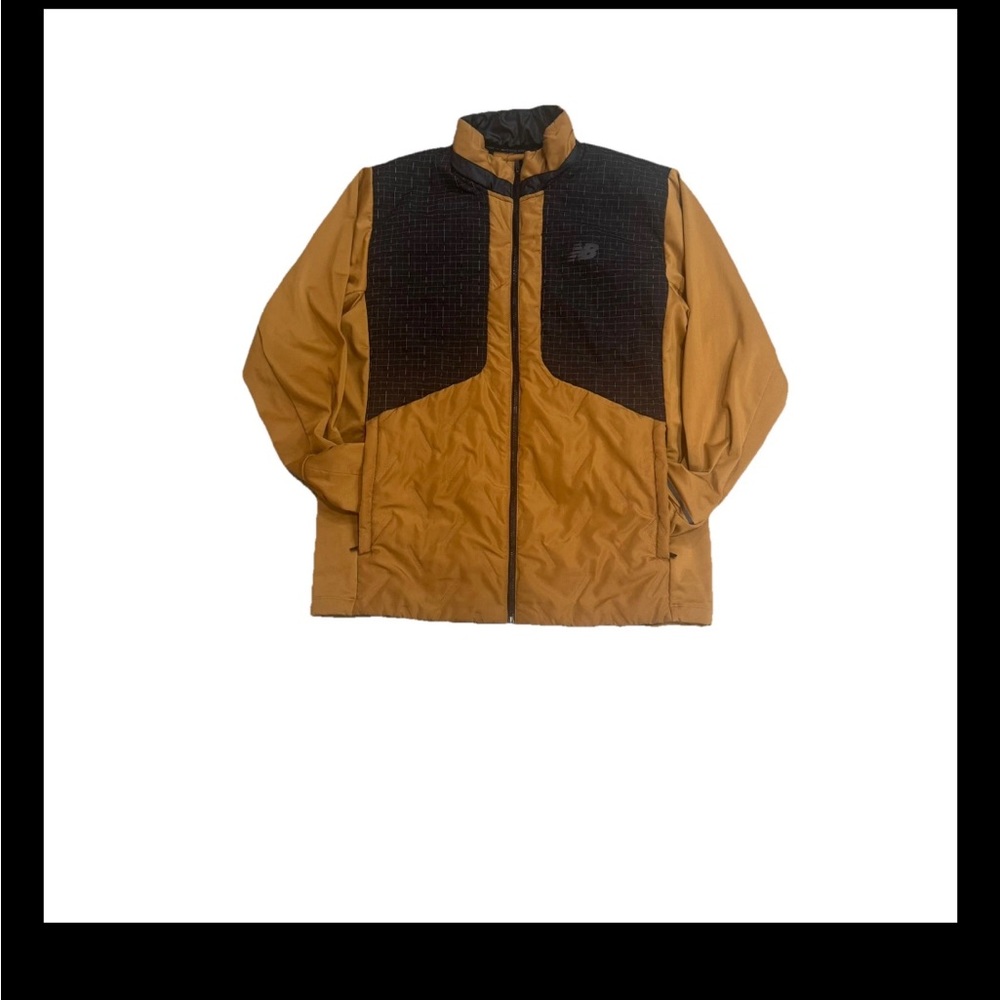 New Balance Men's Performance Running Jacket Size Large Mustard Yellow & Black